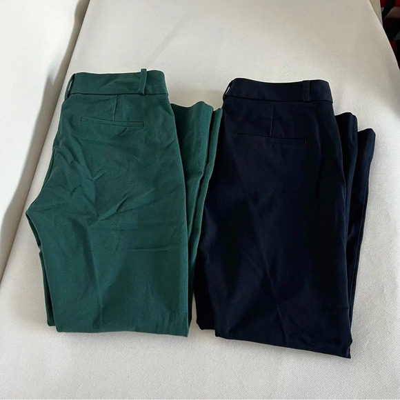 Lot of two Trouser Pants Size 0 Petite J.Crew & Banana Republic Teal & Navy Blue - Picture 1 of 14